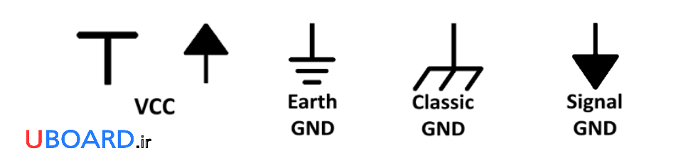 نماد-شماتیک-زمین-تغذیه-vcc-schematic